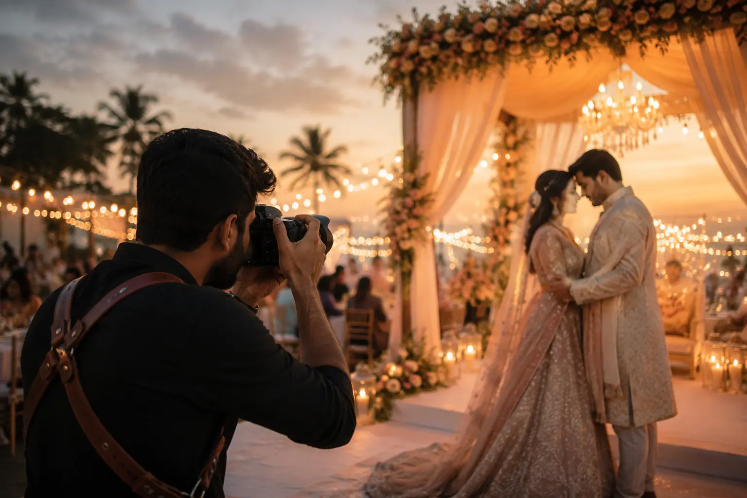 Photographer capturing a wedding moment