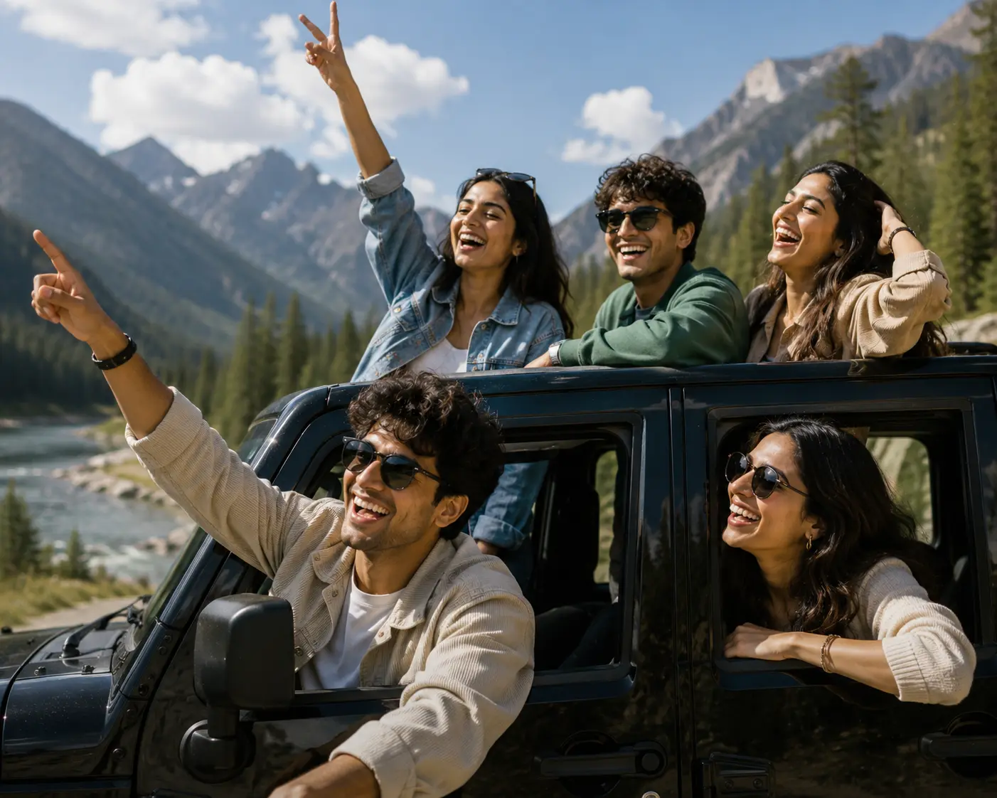 Friends enjoying a trip